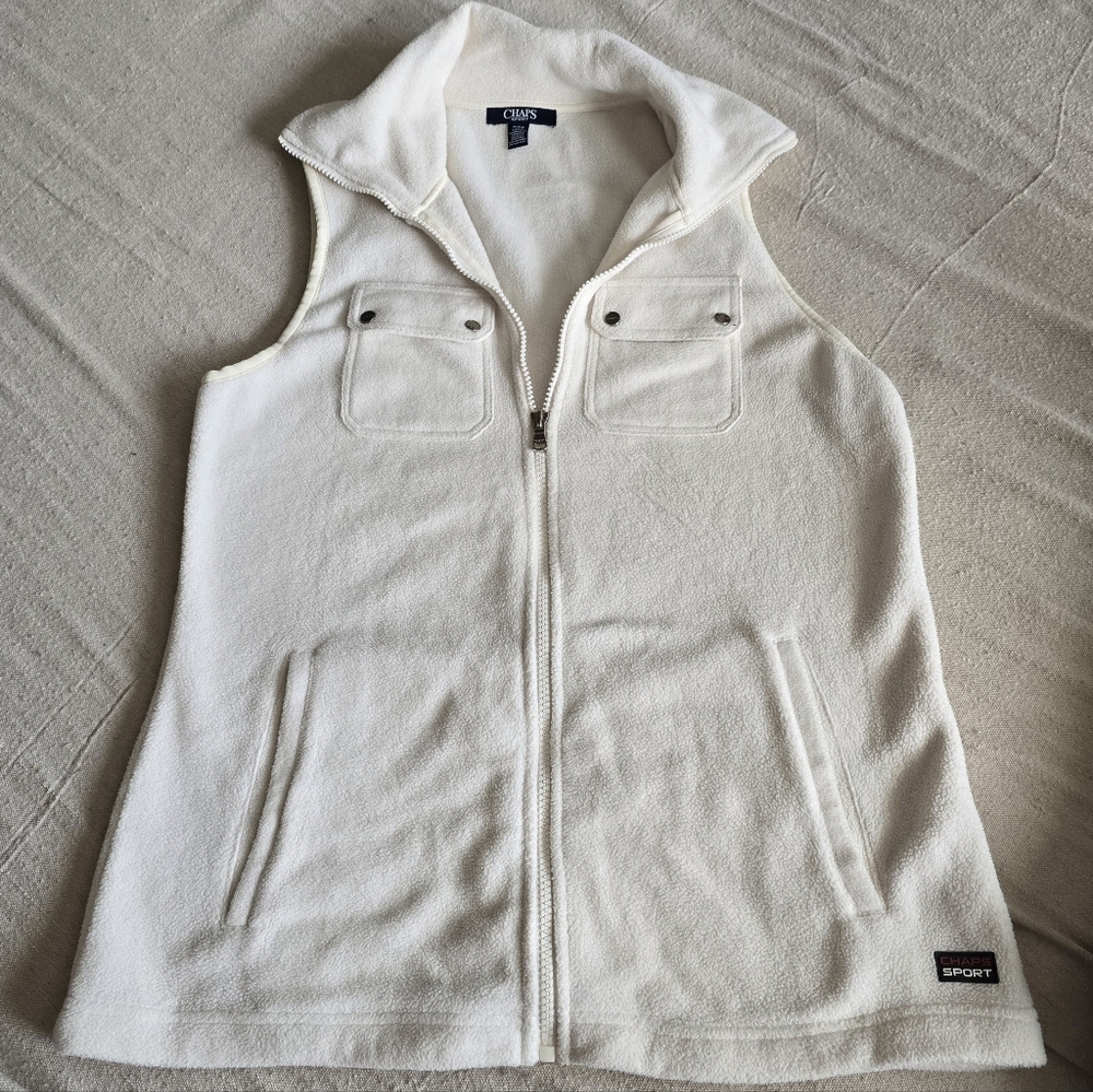 Chaps Sport White Sleeveless Vest Size Medium